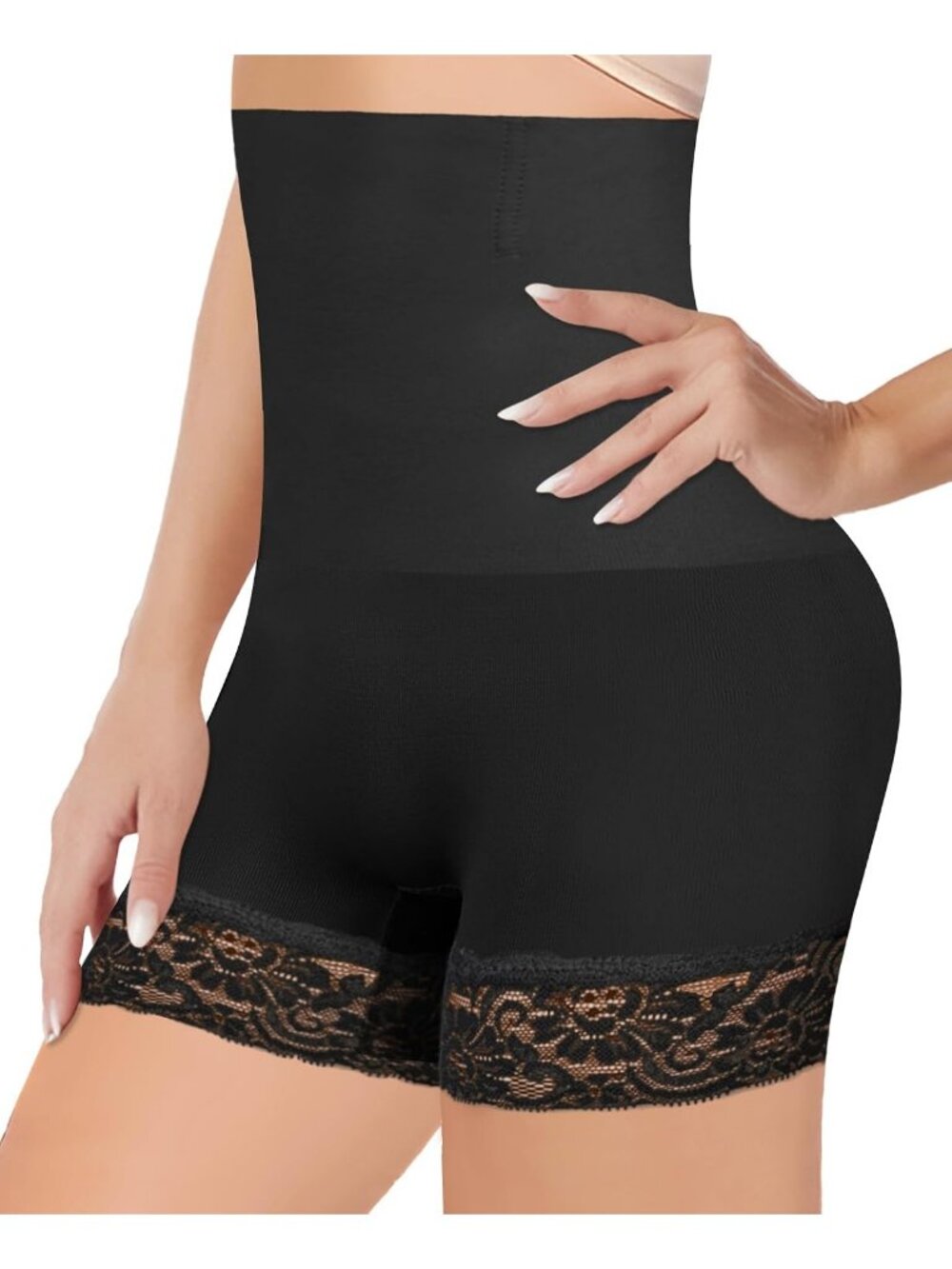High Waist Lace Black Tummy Shapewear Shorts Body Shaper Seamless Underdress